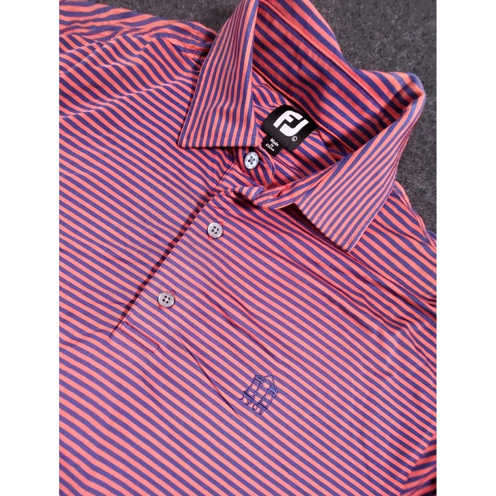 FootJoy Golf Polo Men's L FJ Striped Golf Club Logo